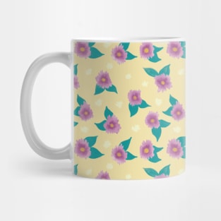 Spring Longing Collection - Violets in Yellow Pattern Mug